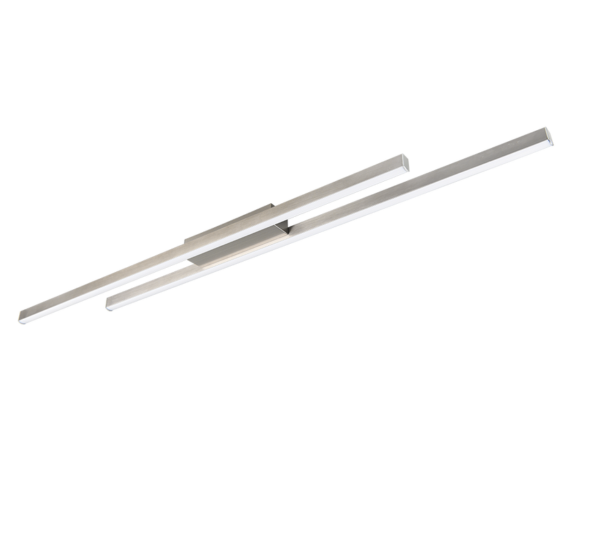 Plafón de techo Trio Odio grande LED níquel mate 3000K 110cm R67882107