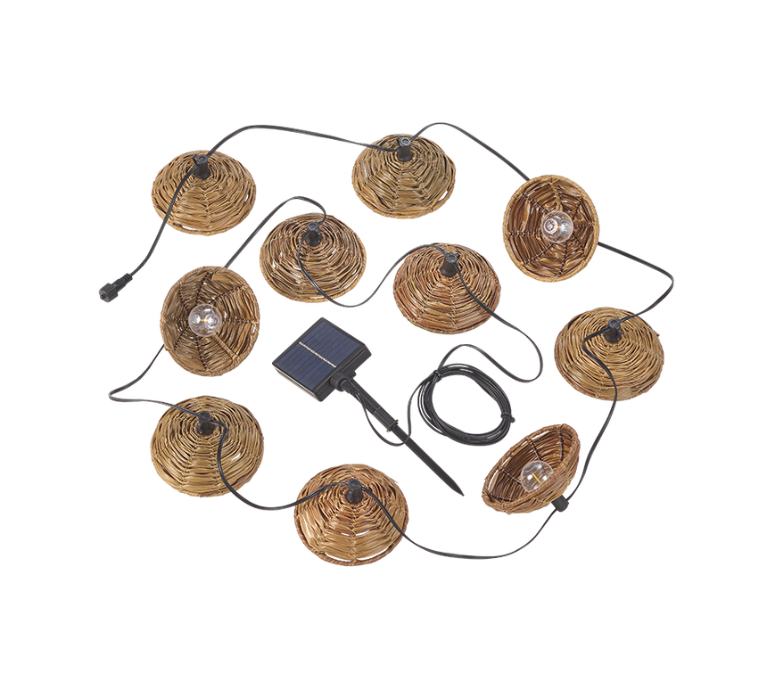 Guirnalda decorativa de exterior Trio Mood LED solar portátil 10 luces negro mate R74761932