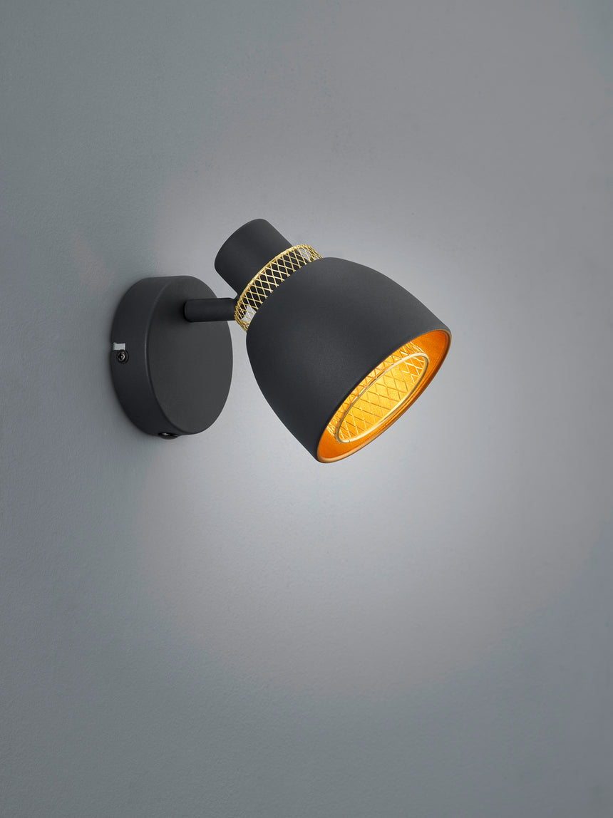 Foco Trio Punch LED negro mate 2700K 10cm R80811032