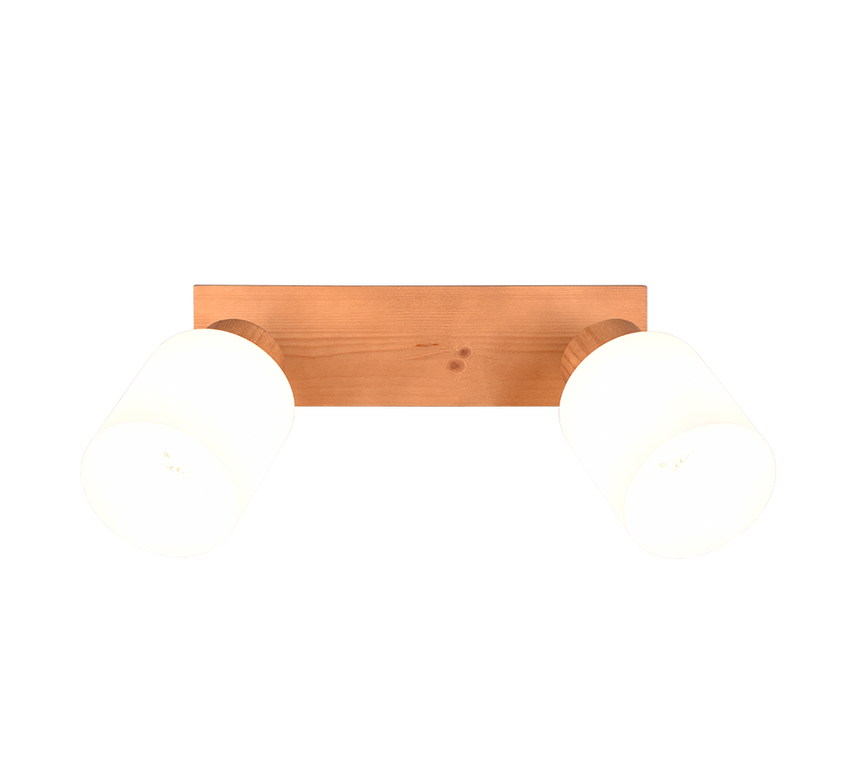 Foco Trio Assam 2 luces madera natural R81112030