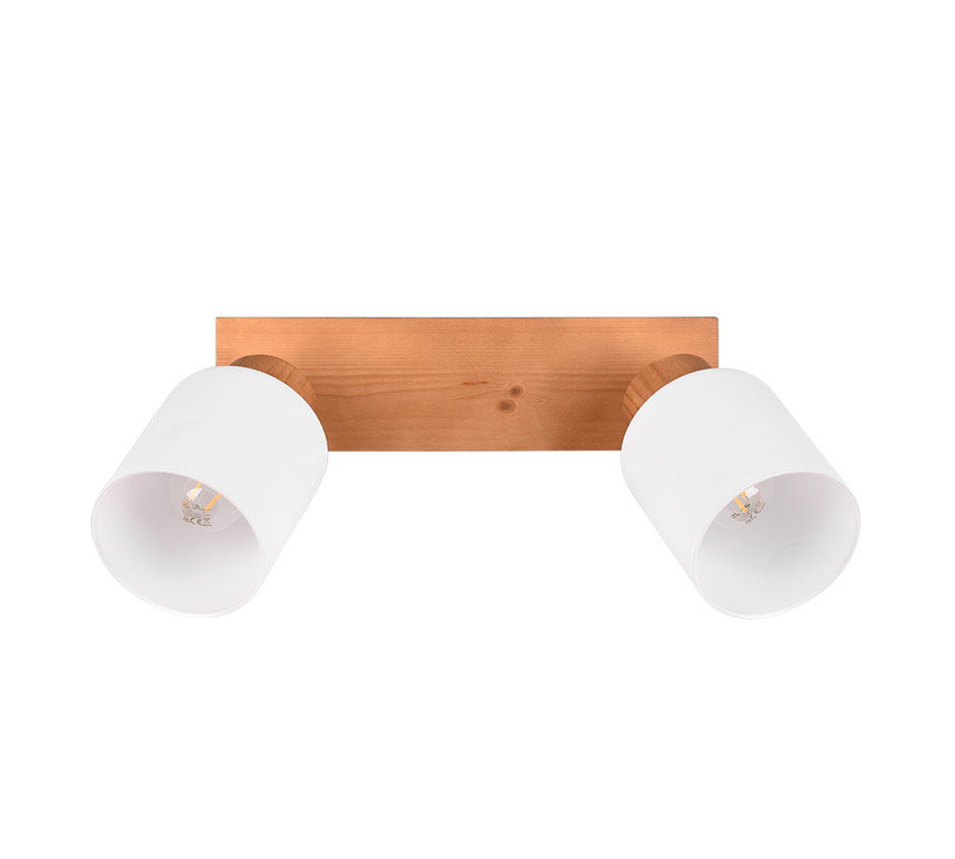 Foco Trio Assam 2 luces madera natural R81112030
