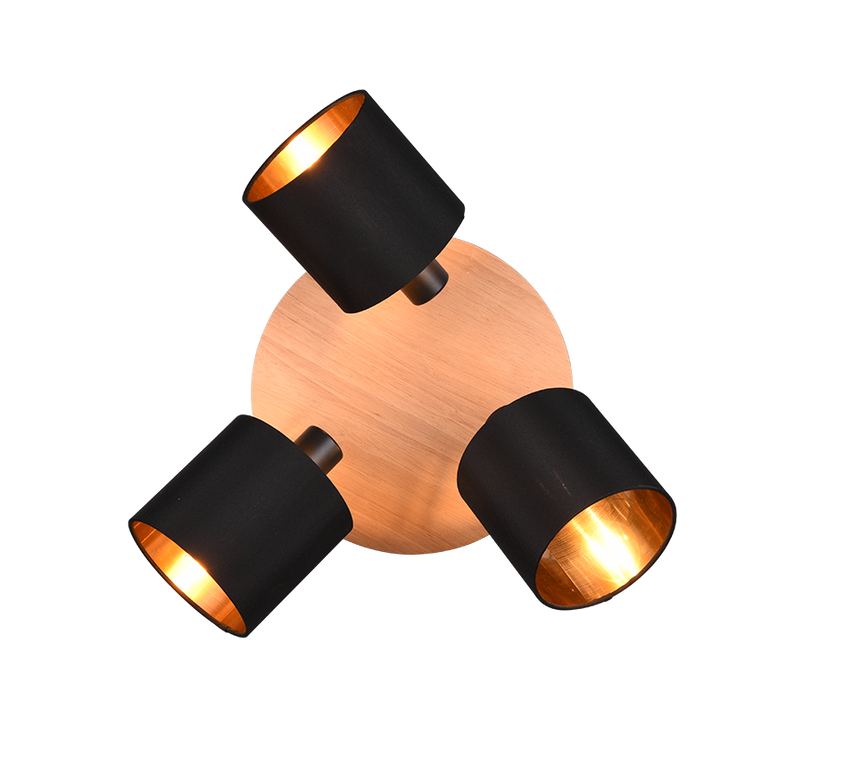 Foco Trio Tommy LED madera 2700K Ø46,5cm R81333930