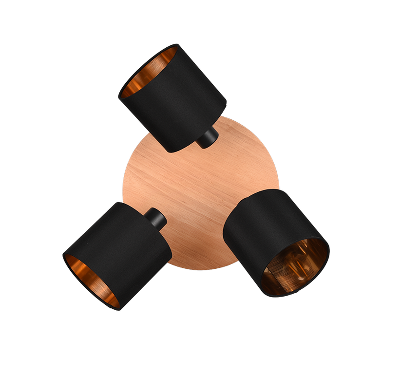 Foco Trio Tommy LED madera 2700K Ø46,5cm R81333930