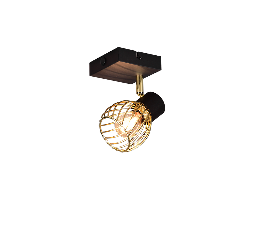 Foco Trio Ardon LED negro y dorado 3000K Ø9cm R81381080
