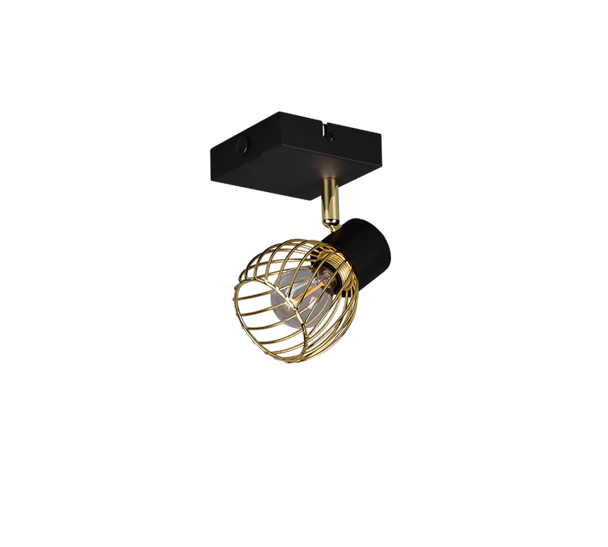 Foco Trio Ardon LED negro y dorado 3000K Ø9cm R81381080
