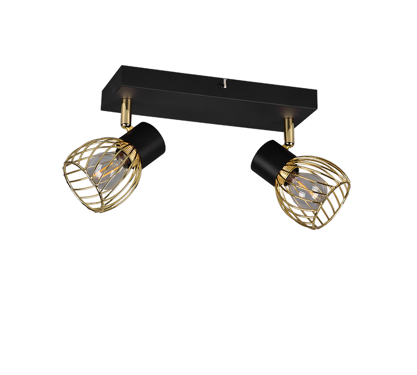 Foco Trio Ardon LED negro y dorado 3000K 29,5cm R81382080