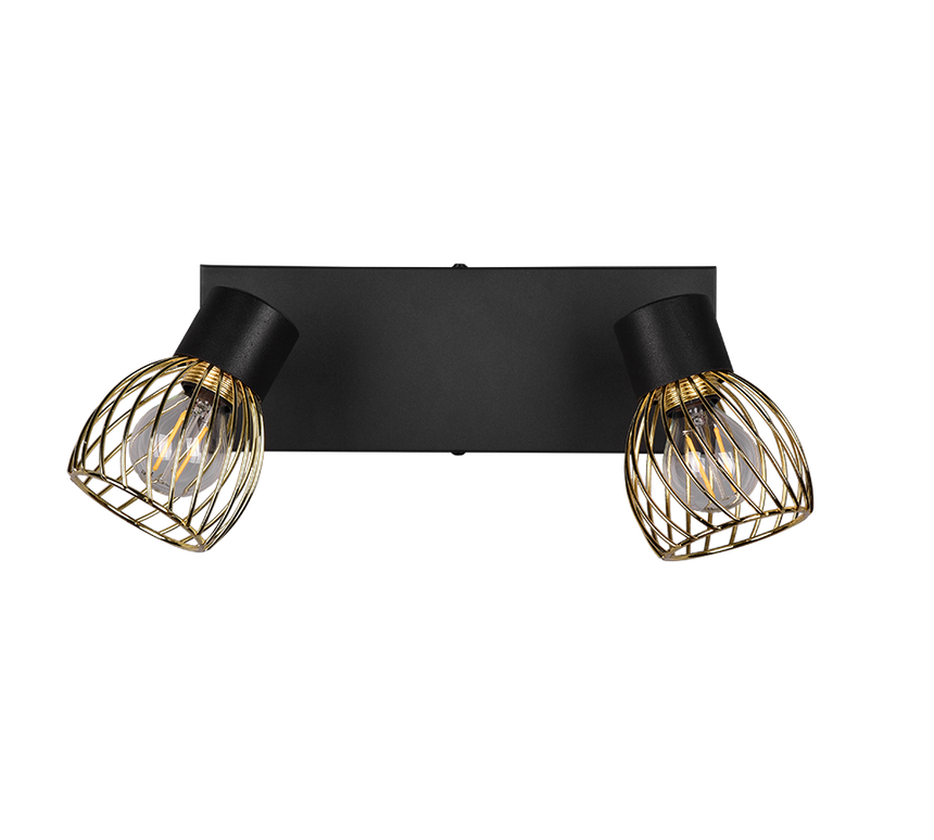 Foco Trio Ardon LED negro y dorado 3000K 29,5cm R81382080