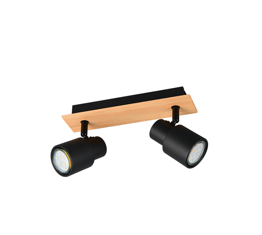 Foco Trio Pierre LED negro mate 3000K 31cm R81982032