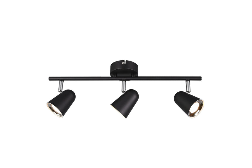 Trio Toulouse Foco LED de plástico estera negra R82123132