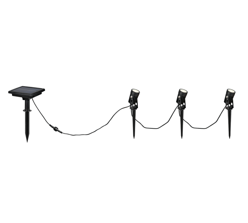 Foco de exterior Trio Obidos LED solar portátil 3 luces negro mate 4000K IP44 R83256332 - vista 3