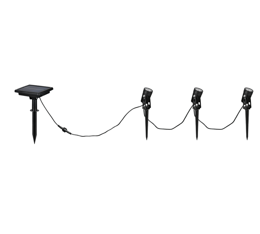 Foco de exterior Trio Obidos LED solar portátil 3 luces negro mate 4000K IP44 R83256332 - vista 5
