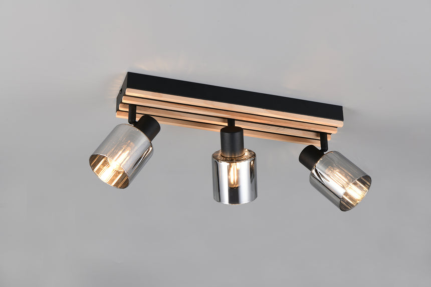 Foco Trio Travia LED negro mate 2700K 52,5cm R86533032