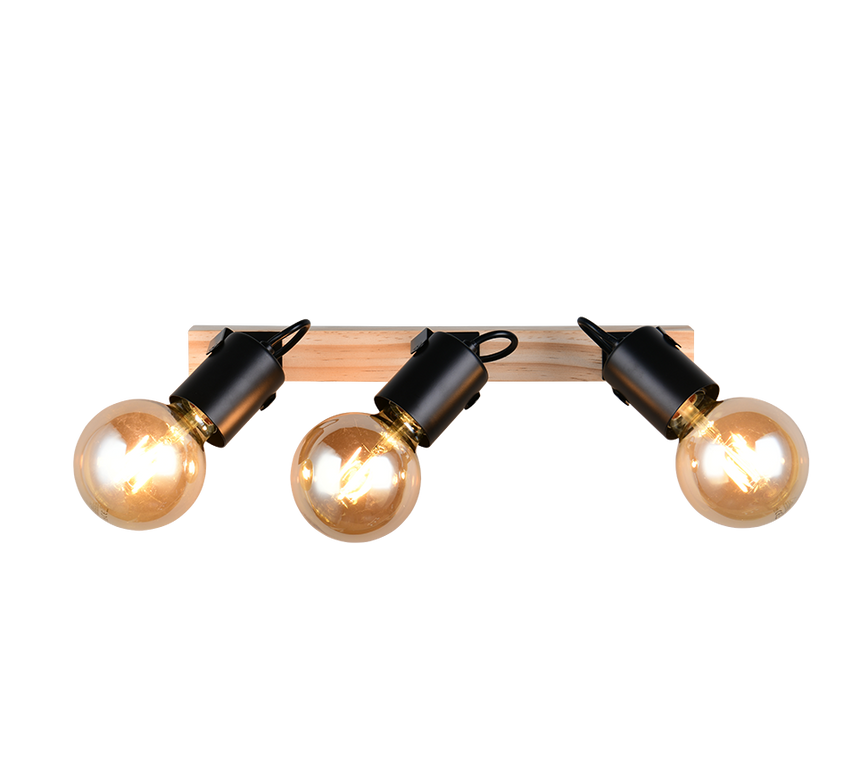 Foco Trio Lynar LED negro mate 2700K 42cm R86663032