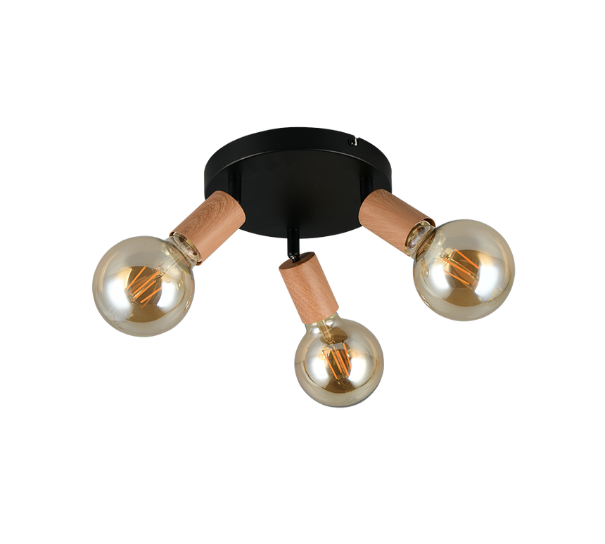 Foco Trio Lamego LED wood imitation 2700K Ø29cm R86683335