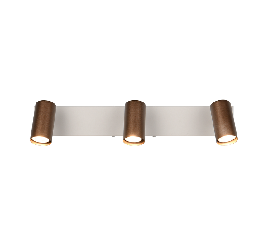 Foco Trio Taryn LED marrón café 2700K 44,5cm R86853065