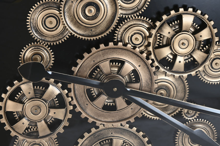 /ITE217853 MET/GLASS WALL CLOCK BLACK 127*