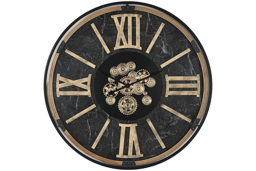/ITE217853 MET/GLASS WALL CLOCK BLACK 127*
