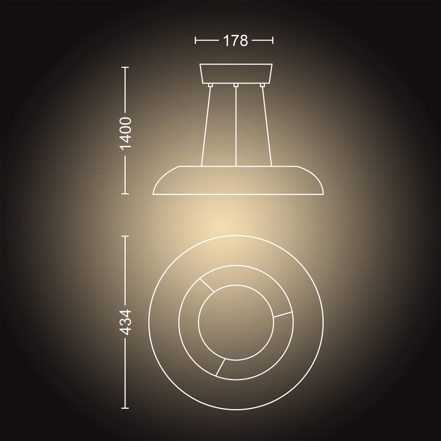 Philips Hue Lámpara colgante amaze negro White Ambiance 25W 2900lm 34107400 - imagen 9