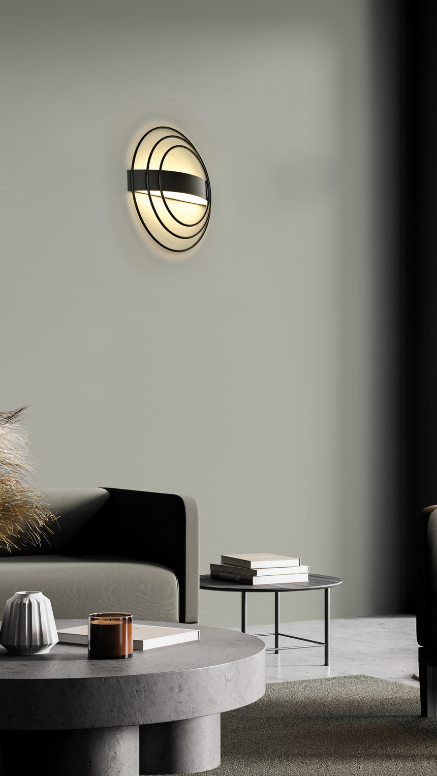 ACB Ringo Aplique LED Negro Texturado 13W 2700K-3000K Slide Switch A3813070N