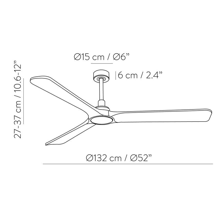 ACB Rok Ventilador de techo 2518/52 Blanco, MOTOR DC 32W, CL.I, Mando a distancia