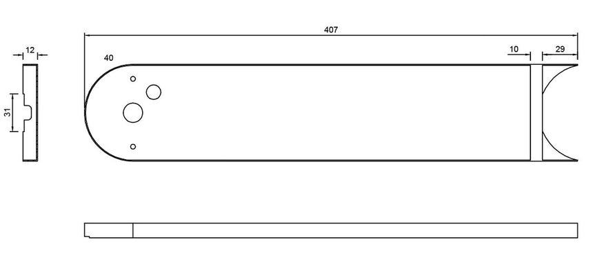 Mantra Piccola accesorio barra rectangular 8751