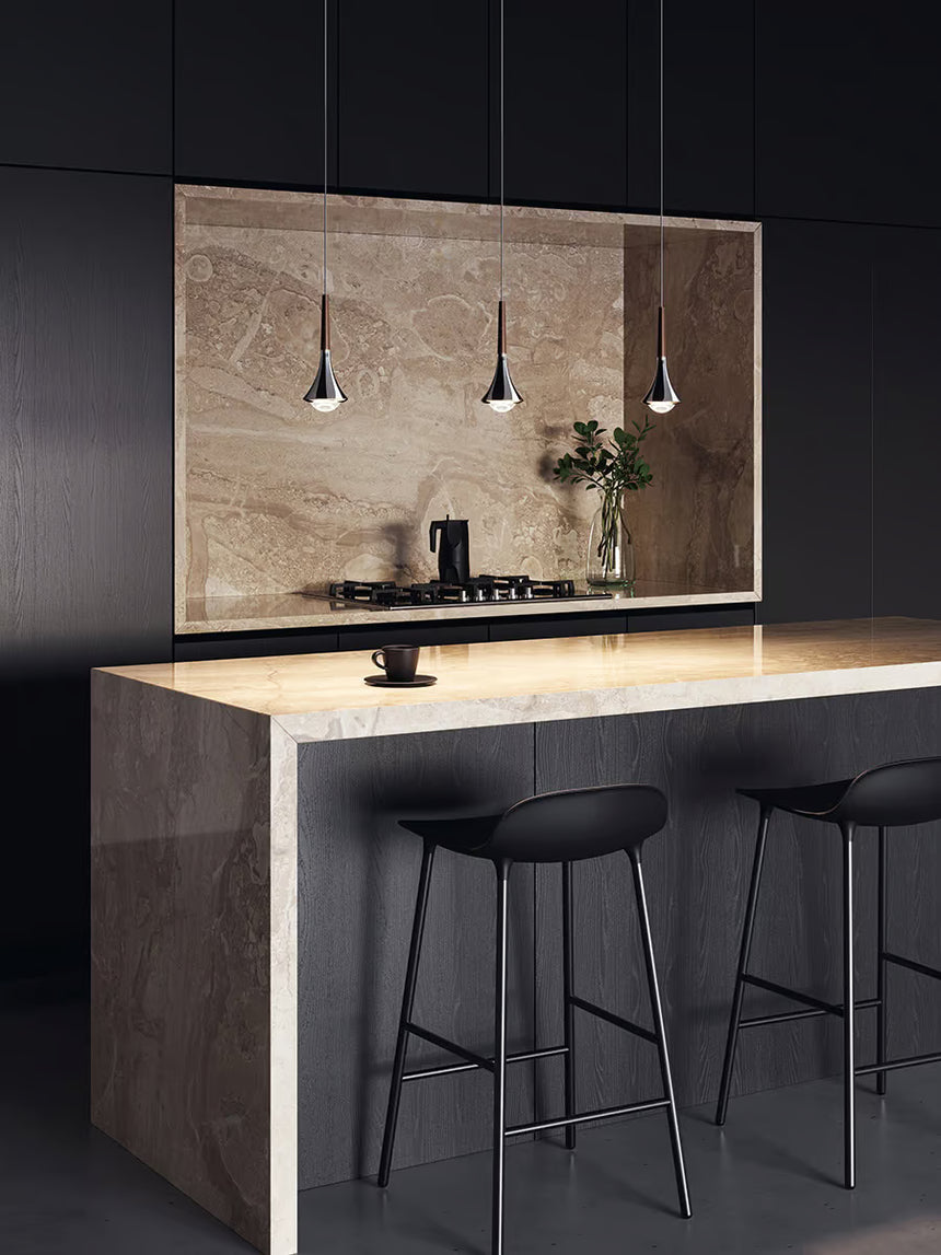 Lodes Lámpara colgante Rain champán cromo cepillado LED 2700K 15613-4727