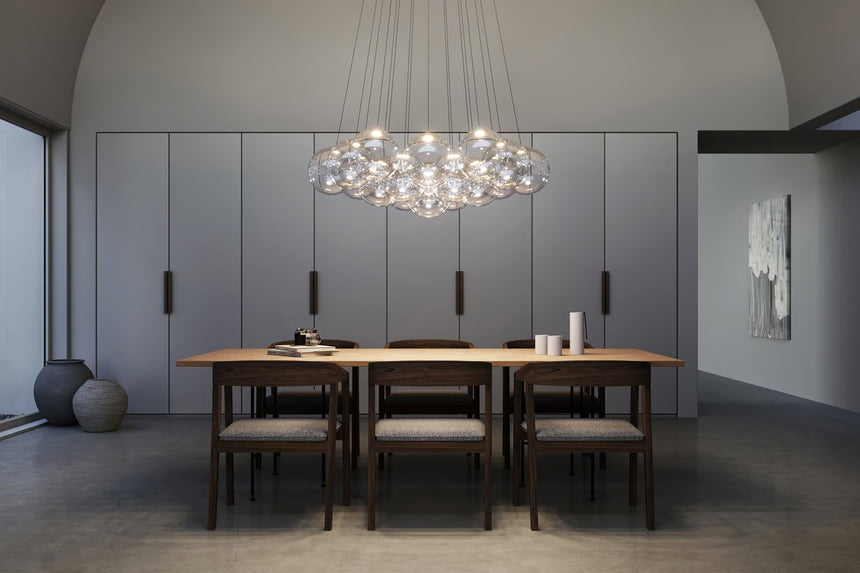 Lodes Lámpara colgante Random Cloud 19 luces Ø28cm blanco acero azul intenso LED 2700K 22126-8627