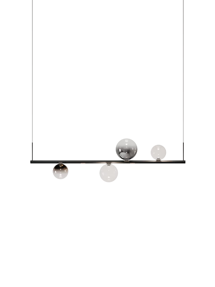 Lodes Lámpara colgante Random Cloud 14 luces Ø23cm negro ahumado brillante LED 3000K 22113-4330