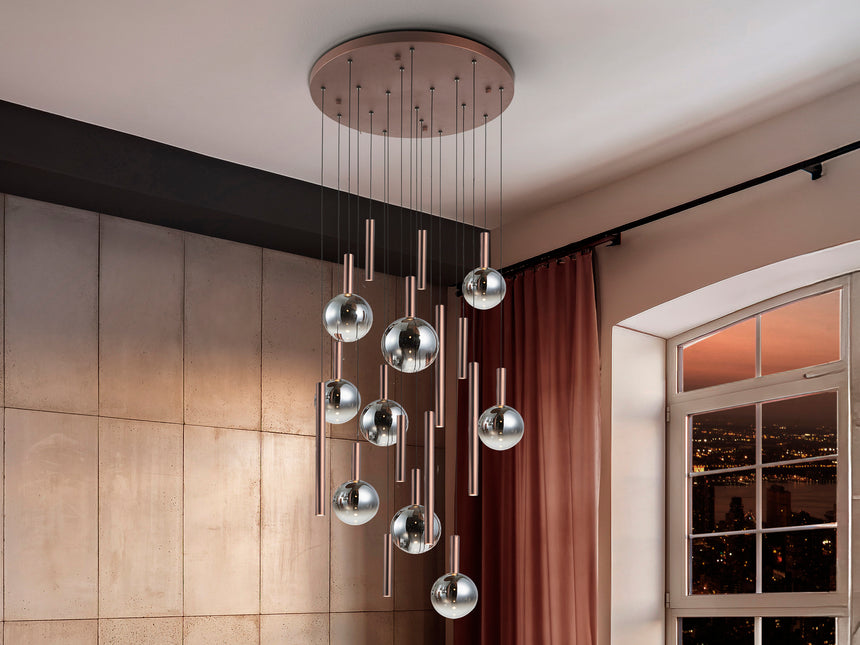 Lámpara de techo colgante Schuller Sapore 18 luces Bronce oscuro 217842