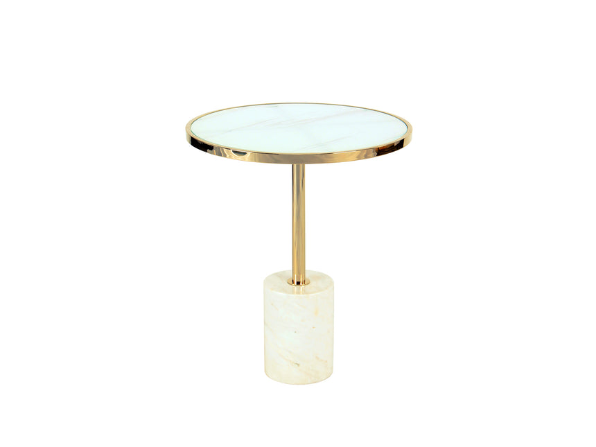 Mesa auxiliar Schuller Dekala dorado y blanco Schuller