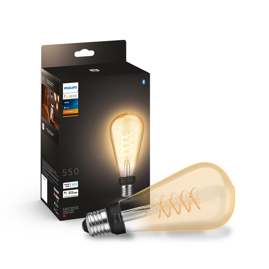 Philips Hue White Bombilla LED filament ámbar White E27 7W 550lm 34306100