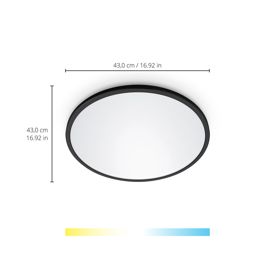 WiZ White Ambiance Plafón SuperSlim Negro 22W 2450lm 55495500 - vista alternativa | Philips