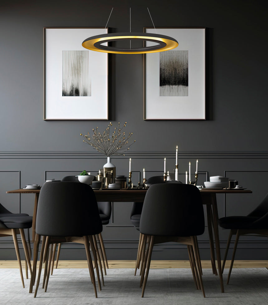 ACB Shiitake Lámpara de techo colgante LED negro/oro Casambi C3740190NOCA