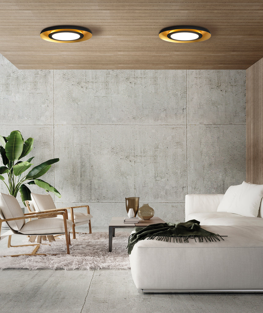 ACB Shiitake ceiling lamp black/gold LED P374060NO