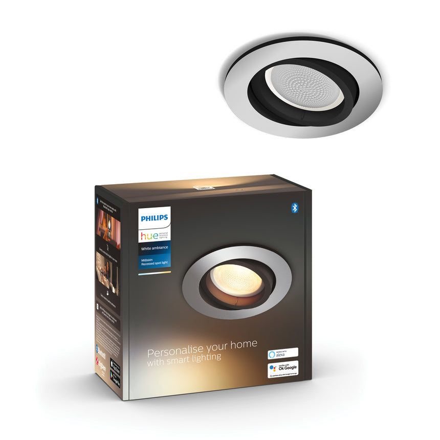 Philips Hue Empotrable Milliskin plata White Ambiance 5W 6500K 871951433854800 350lm