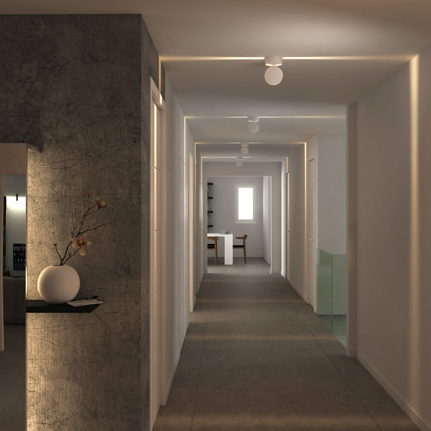 ACB Spectra Ceiling Light 3731/12 Textured White, 7W 3000K LED, 770lm, CRI90 IP54, Integrated LED P37310B