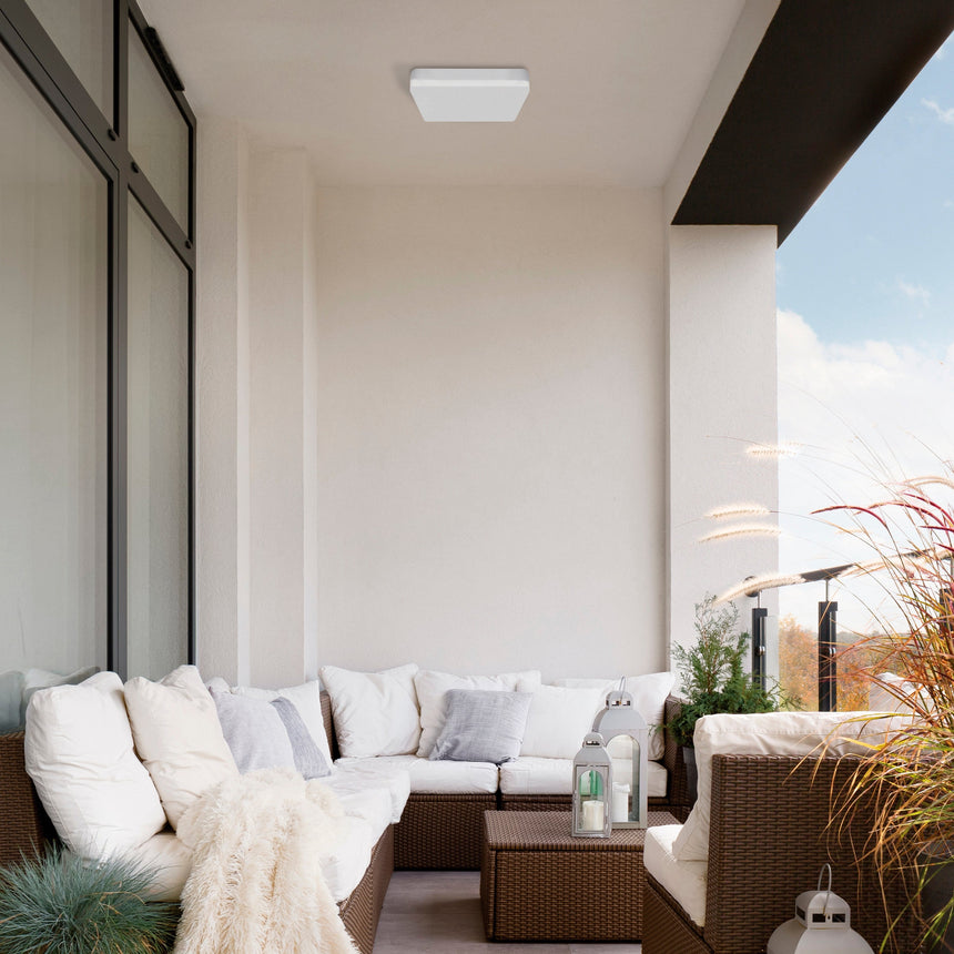 ACB Plafón LED exterior cuadrado blanco 24W 4000K IP54 sensor movimiento regulable P351213BMS