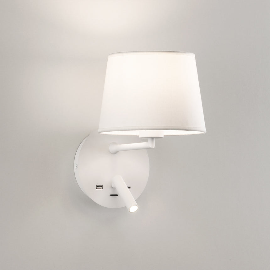 ACB Stilo Aplique LED blanco texturado 3W 3000K E27 15W USB C A8202082B