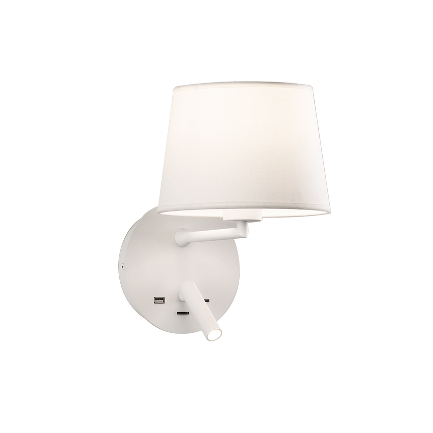 ACB Stilo Aplique LED blanco texturado 3W 3000K E27 15W USB C A8202082B