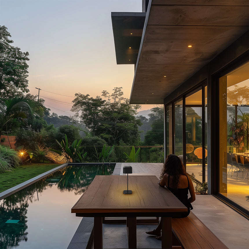 ACB Stroll Lámpara de mesa exterior portátil LED negro IP65 táctil regulable S8218031N