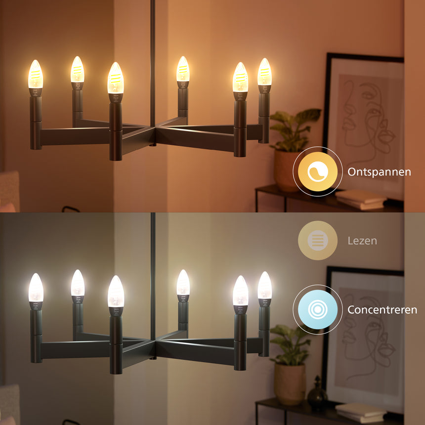 Philips Hue Bombilla vela ámbar White Ambiance E14 5W 350lm 41186900 - imagen 4