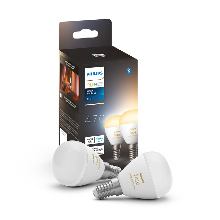 Philips Hue Bombilla esférica White Ambiance E14 5W 470lm (2 uds) 8719514491168