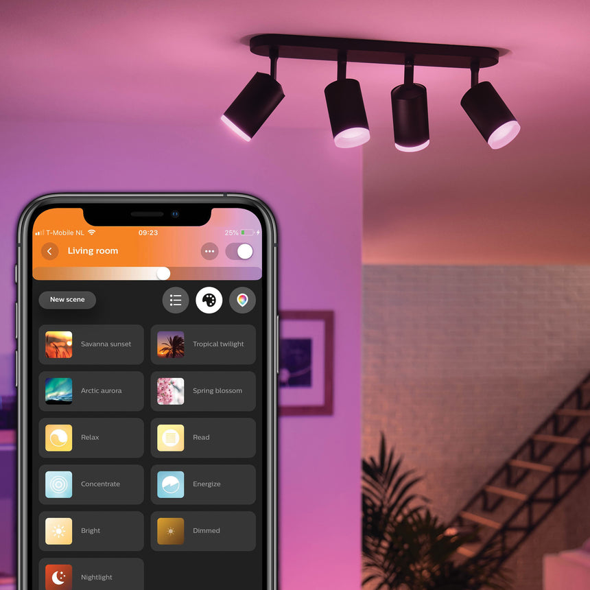 Philips Hue White and Color Ambiance Foco Fugato negro RGBW 6W 5063430P7 350lm