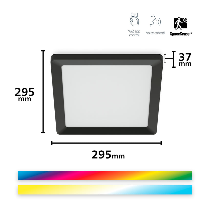 WiZ White and Color Ambiance Plafón Negro RGBW 12W 1600lm 0169077942 - vista alternativa | Philips