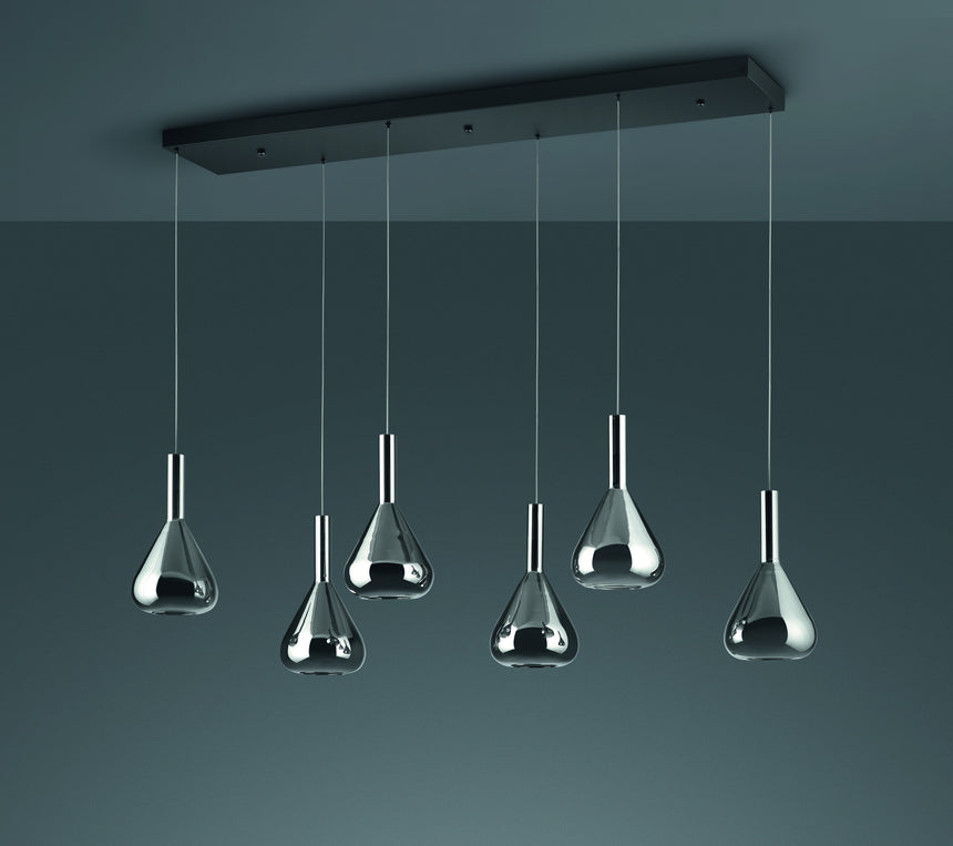 lámpara colgante Trio Cipera estera negra 155cm TRI345010632 - ambiente