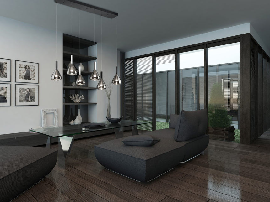 lámpara colgante Trio Cipera estera negra 155cm TRI345010632 - vista 5