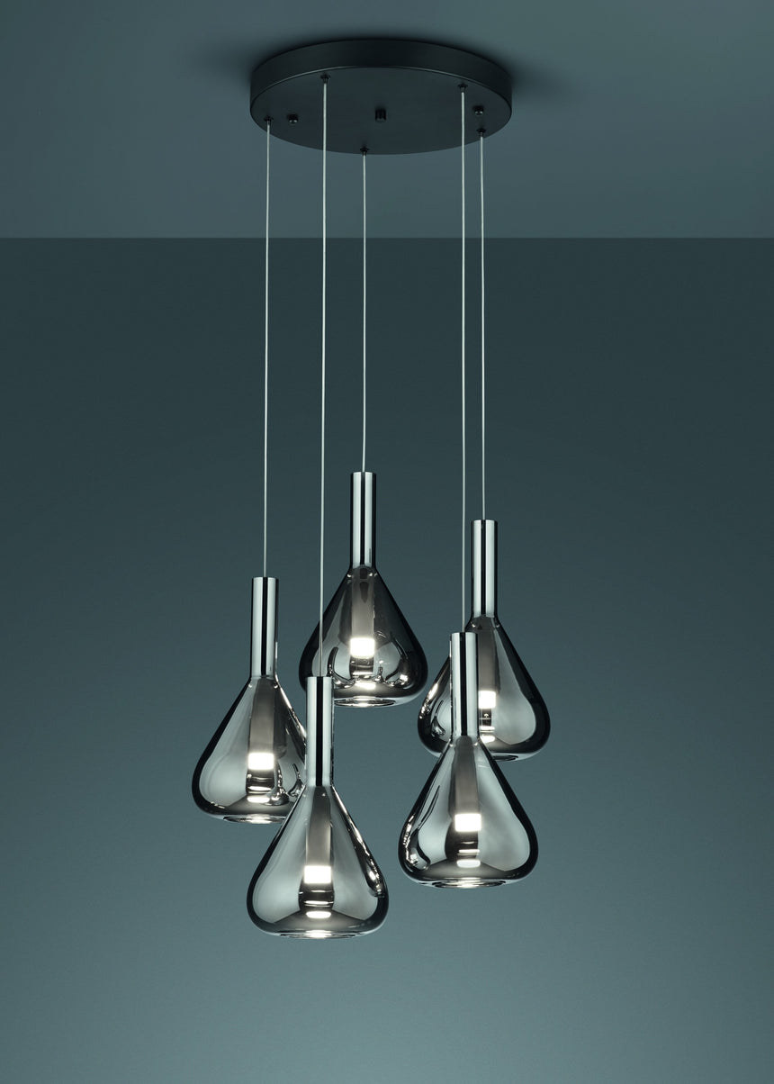 lámpara colgante Trio Cipera estera negra Ø55cm TRI345030532 - detalle
