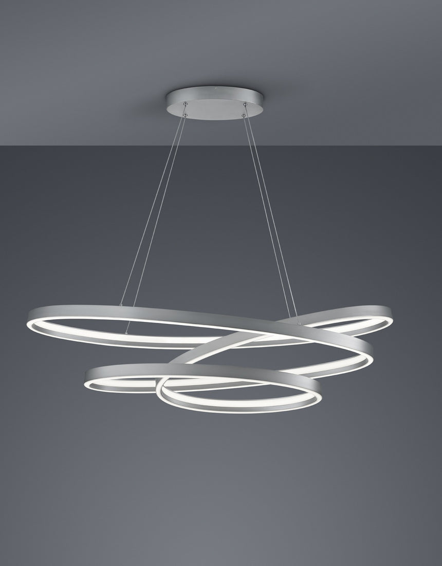 lámpara colgante Trio Ciola níquel mate 115cm TRI377210107 - ambiente