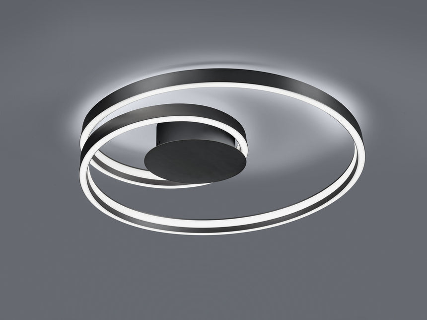 plafón de techo Trio Ciola estera negra Ø72cm TRI677210132 - lateral