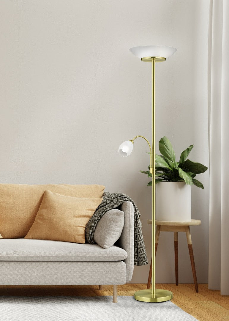 Lámpara de pie Trio Gerry 2 luces 180cm bronce mate — ref. R40063108 (2)